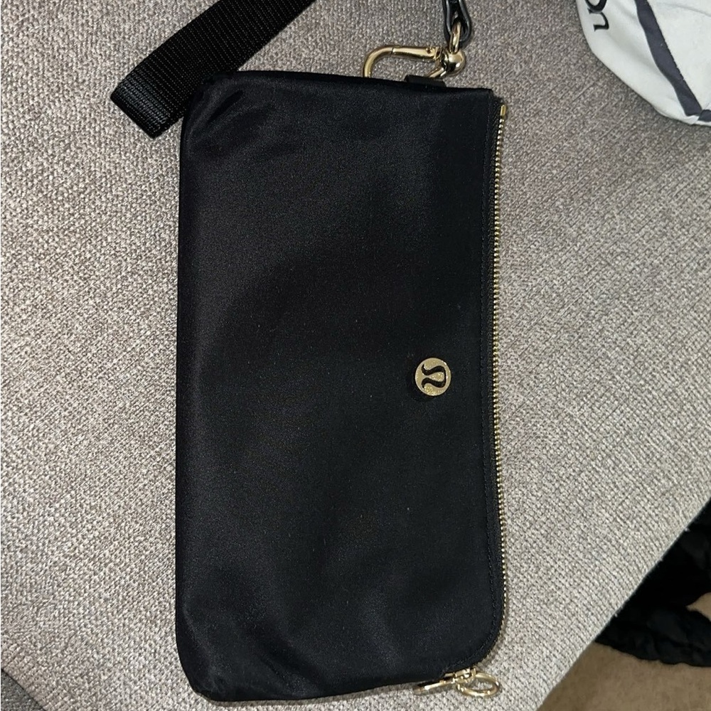 Lululemon Black Clutch with Gold Accents